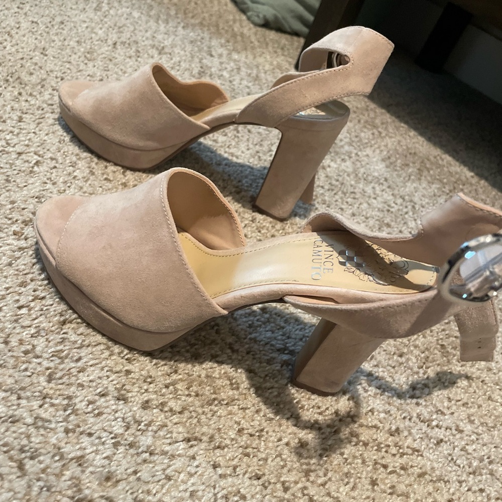 Vince Camuto Nude Block Heel Sandals